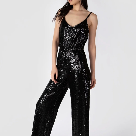 NWT DEX Sequin Strapless Jumpsuit/Romper Black - Picture 4 of 9